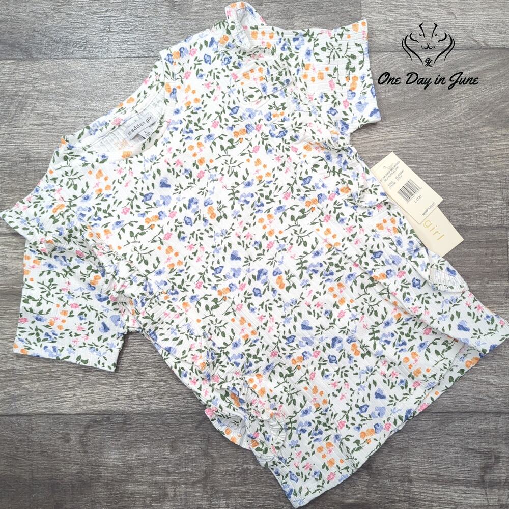 Madden Girl Ruffle Short Sleeve Top Size L